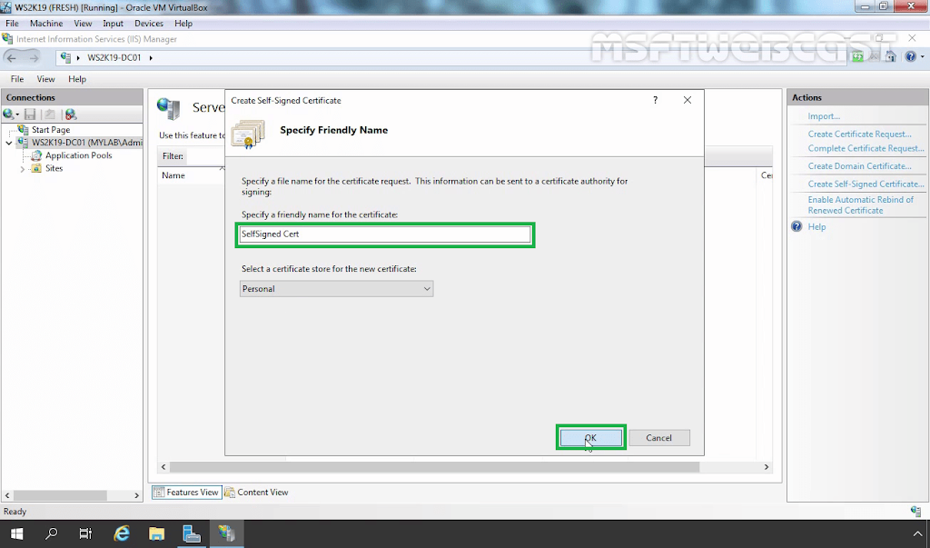 Create A Self Signed Certificate Windows Server 2019 prntbl