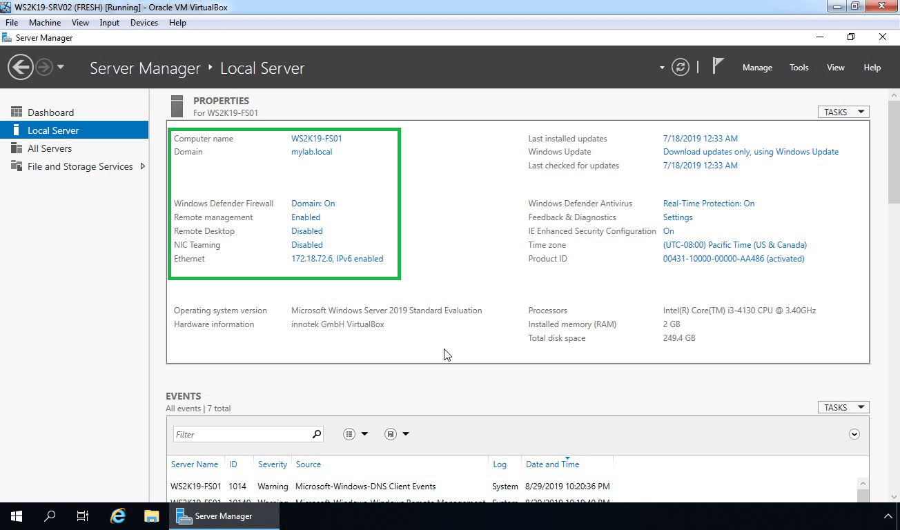 Server manager. Менеджер серверов Windows Server 2019. Windows Server 2019 в VIRTUALBOX. Windows Server 2019 ipv6. Remote access Windows Server 2019.