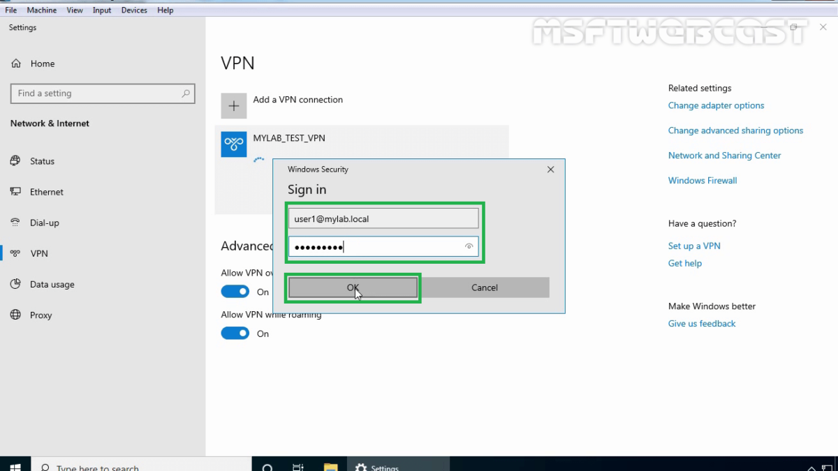 Configure Port Forwarding and Test VPN Connection on Windows 10 Part-4