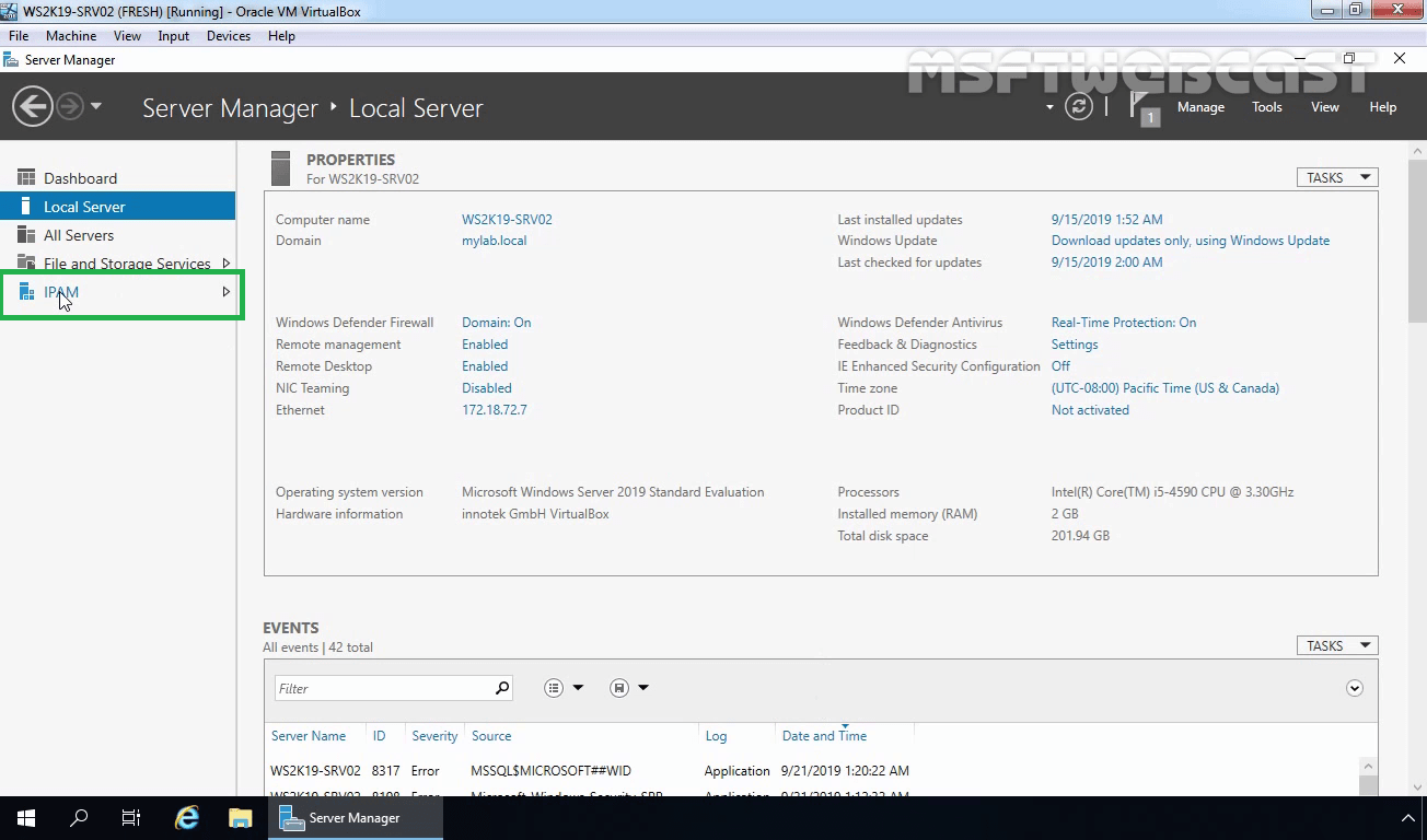 Install And Configure IPAM In Windows Server 2019