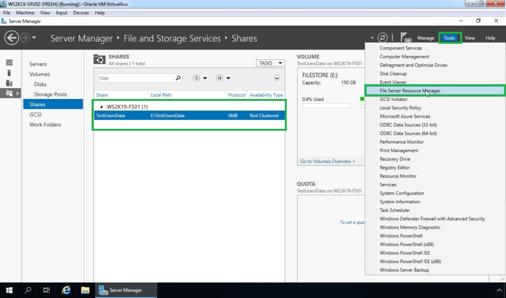 12. Open File Server Resource Manager Console