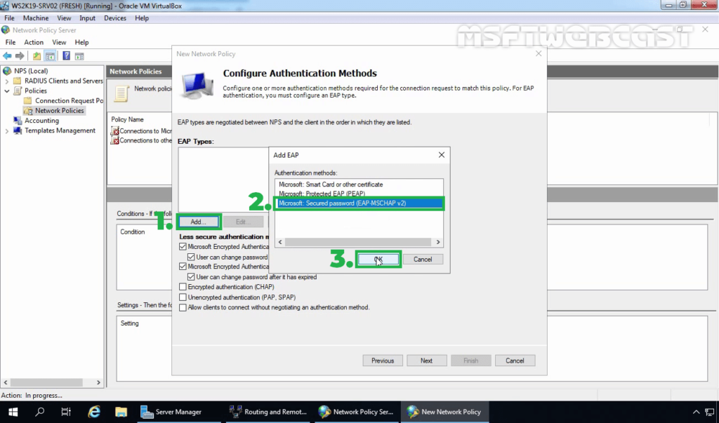 14. Select EAP-MS-CHAPv2 Protocol