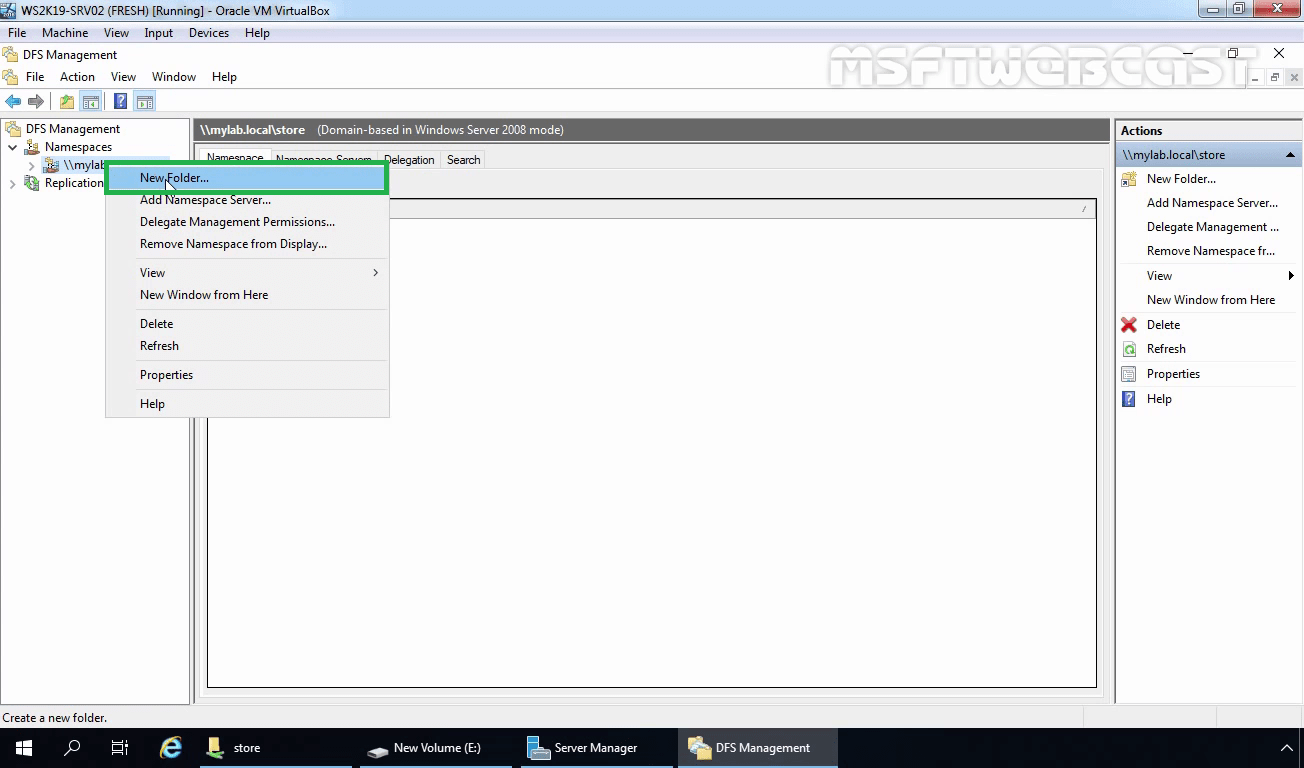 Install and Configure DFS Namespace on Windows Server 2019