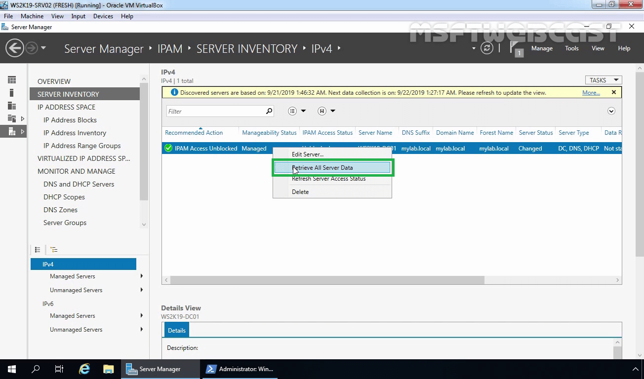 Install and Configure IPAM in Windows Server 2019