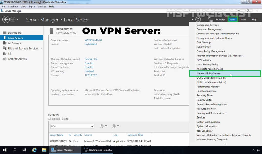 5. Open Network Policy Server Console