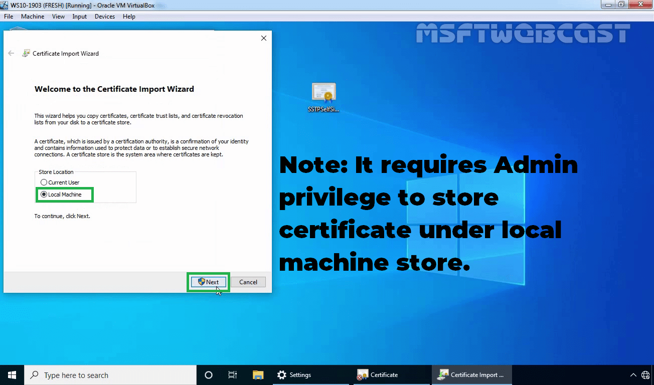 sstp vpn certificate
