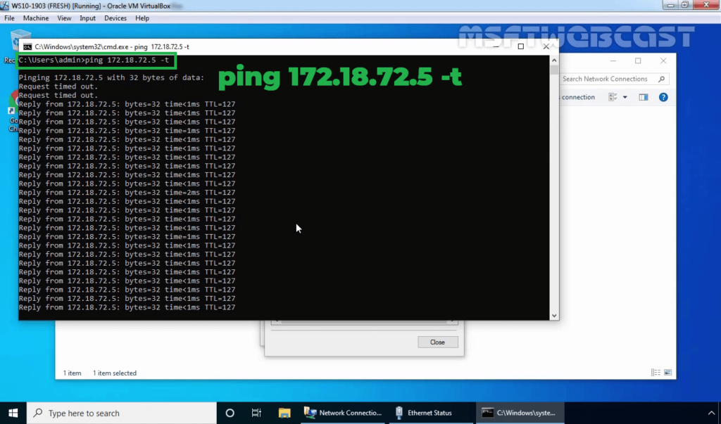 18. ping to domain controller