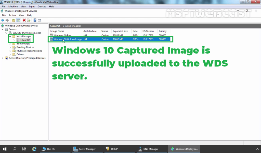 23. Verify capture image is uploaded to wds server