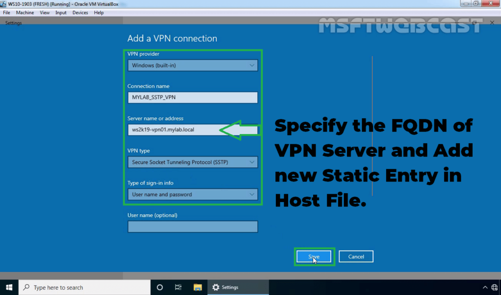 24. Specify VPN Connection Details