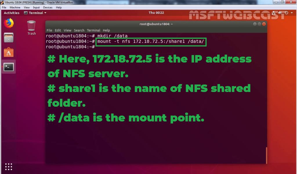 26. Mount the NFS shared Folder on Ubuntu Machine