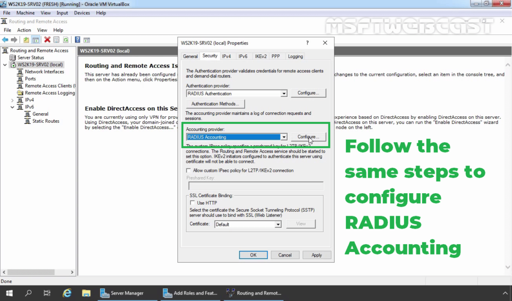 33. configure radius accounting
