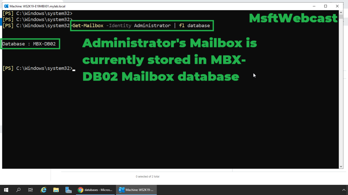 Move Mailbox From One Database To Other In Exchange 2019