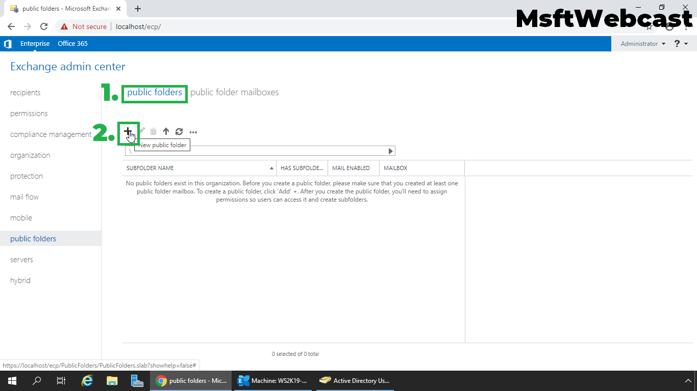 Create A Public Folder Mailbox In Exchange 2019