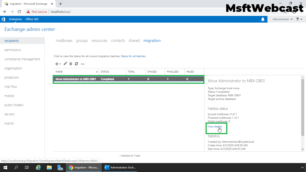 Move Mailbox From One Database To Other In Exchange 2019