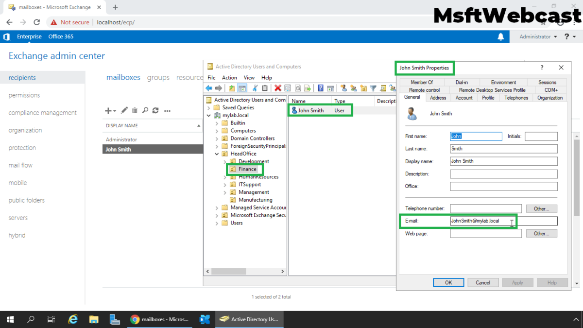 How to Create User Mailbox in Exchange Server 2019