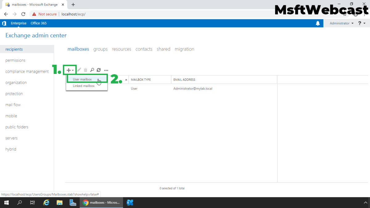 How to Create User Mailbox in Exchange Server 2019