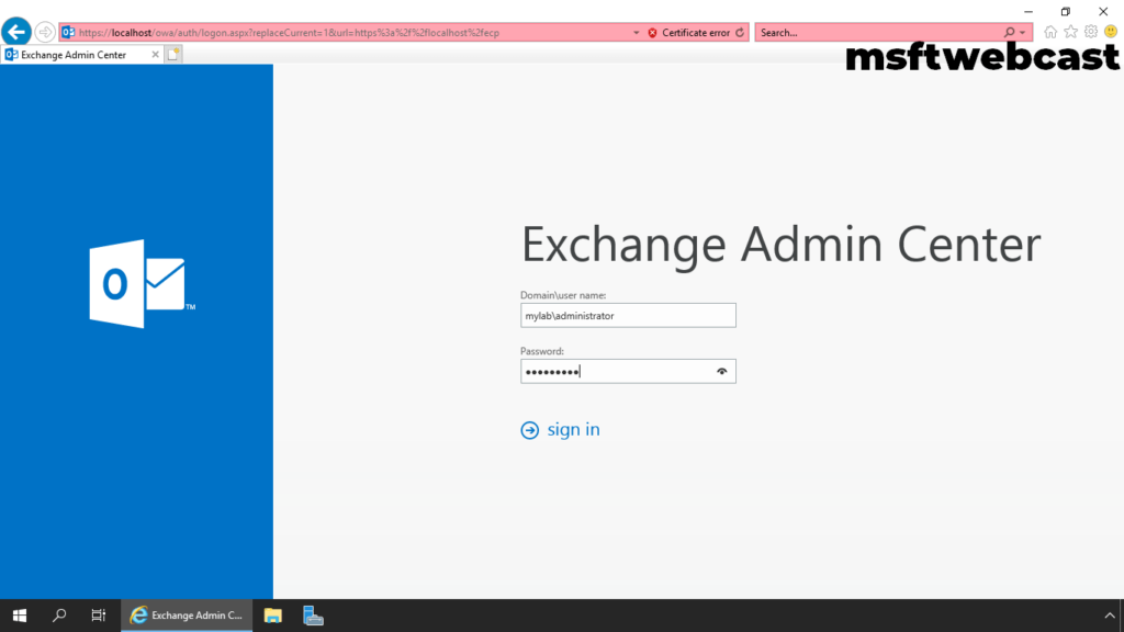 22. access exchange admin center