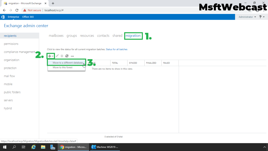 3. click on migration tab