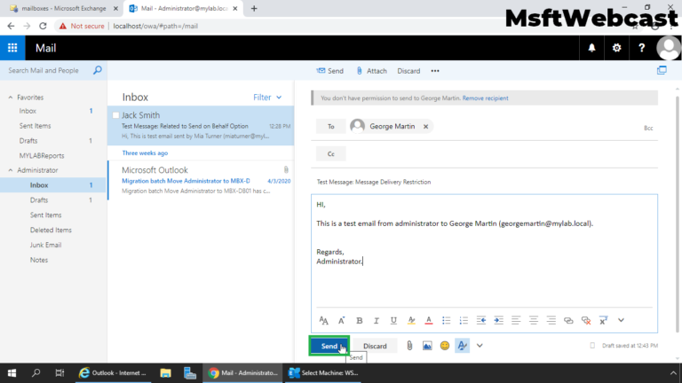 Configure Message Delivery Restrictions for a Mailbox in Exchange 2019