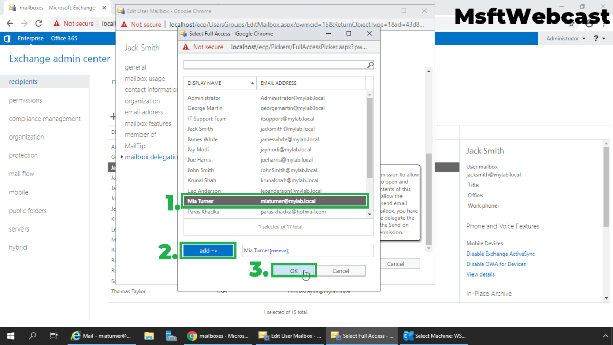 How to Grant Full Access Permissions to Mailbox in Exchange 2019