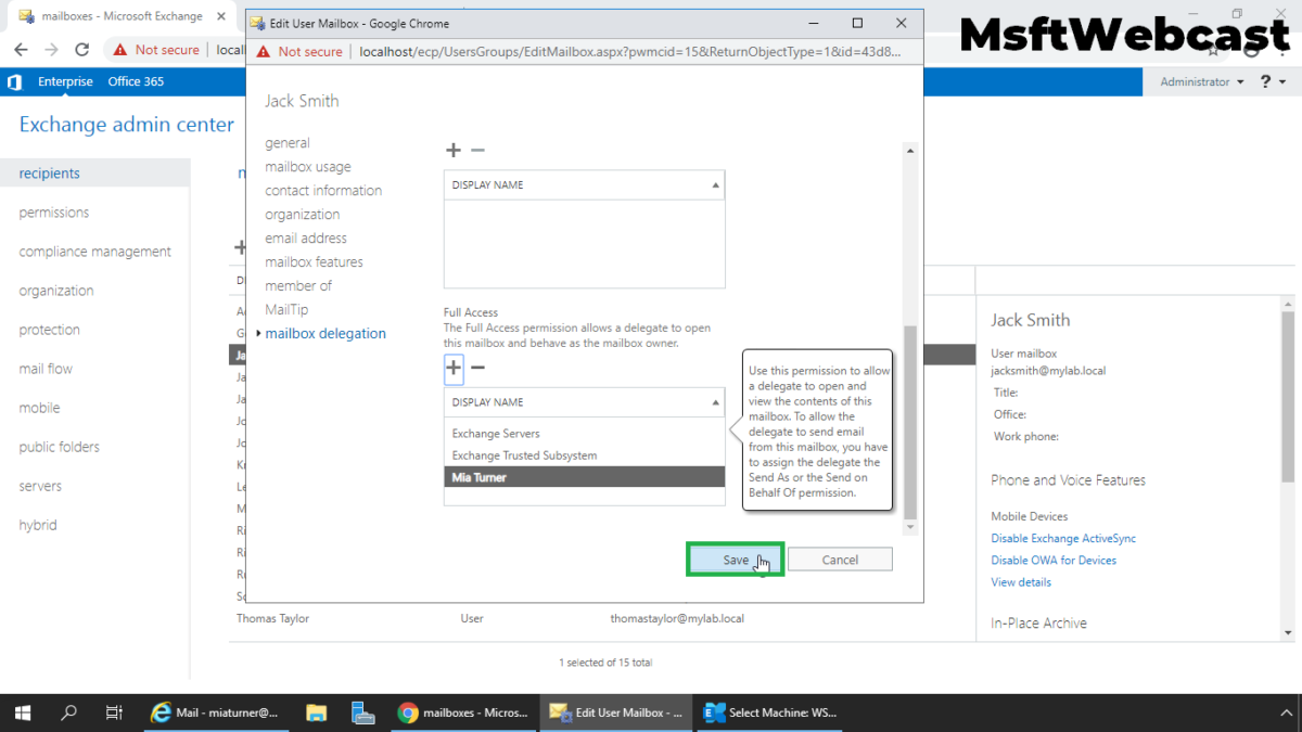 How to Grant Full Access Permissions to Mailbox in Exchange 2019