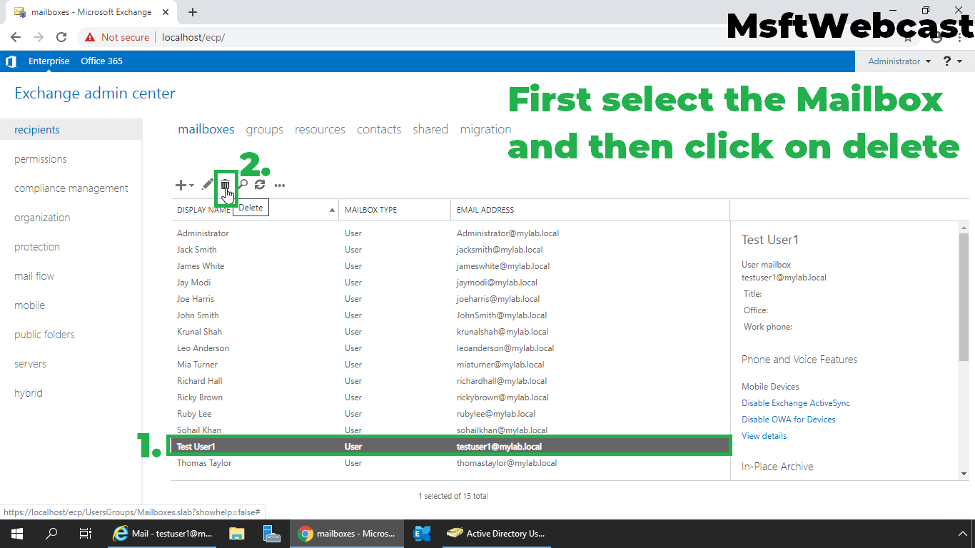 How To Disable Or Delete A Mailbox In Exchange 2019