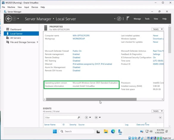 Verify Windows Server Installation