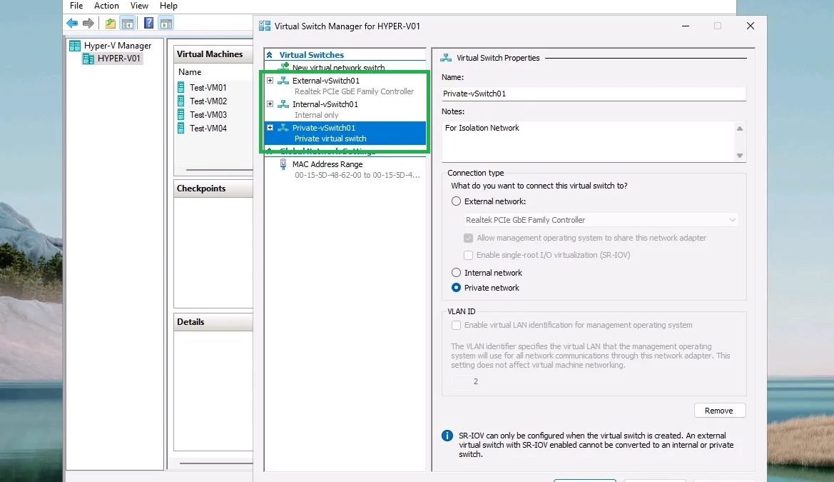 How to Create and Configure a Virtual Switch with Hyper-V