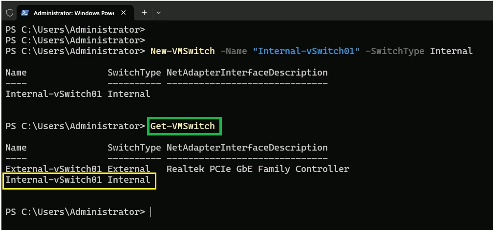 Internal Virtual Switch