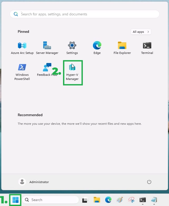 Open Hyper-V Manager