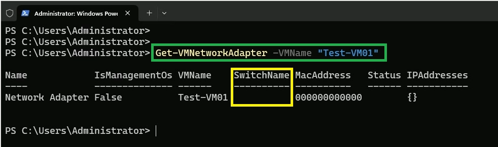 VM is not connected with the Switch